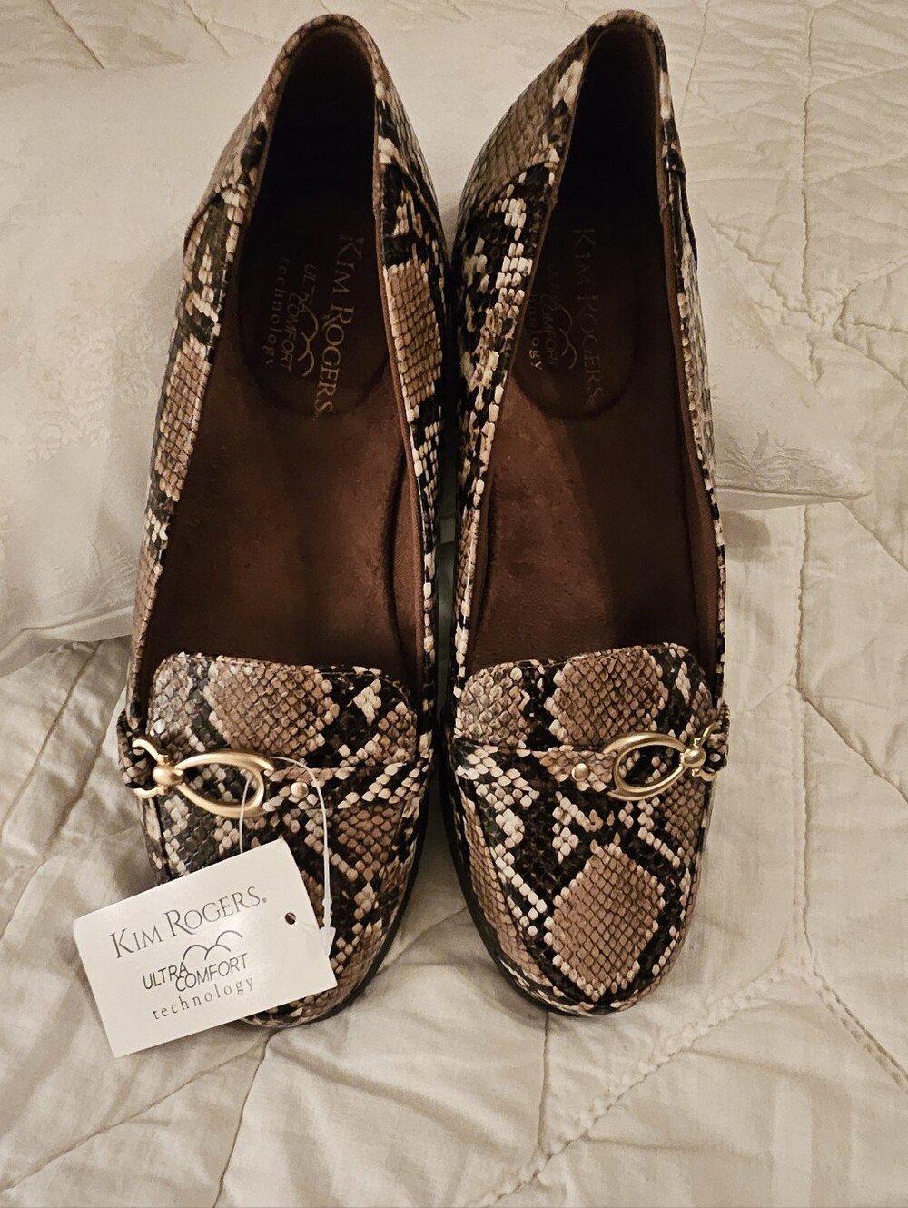 Kim Rogers- Tan Snake- Blayne Loafers w/ Gold Hardware- 8 1/2 M - Picture 3 of 8